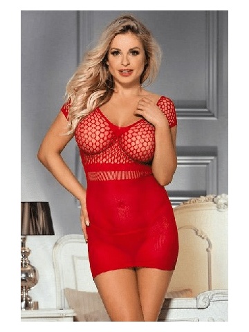 Crvena prozirna mini haljina | Viktorija Red - Img 1