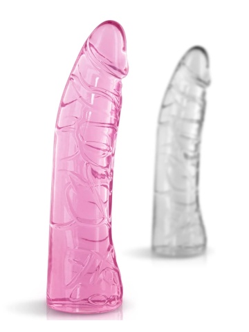 Mekani prozirni dildo | Pure Jelly Pink 18.5 cm - Img 4