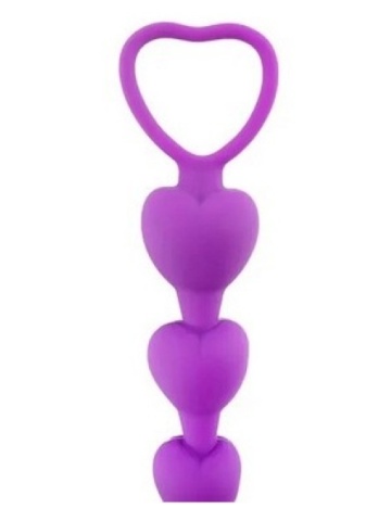 Analne kuglice od silikona u obliku Srca | Anal Beads Lila - Img 4