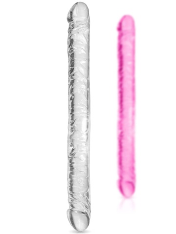 Dupli dildo | Crystal Clear 44 cm - Img 4