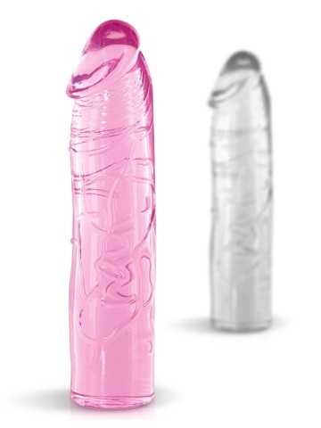 Mekani prozirni dildo | Pure Jelly Pink 17.2 cm - Img 3