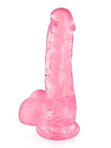 Mekani prozirni dildo | Pure Jelly Pink 17.5 cm - Img 3