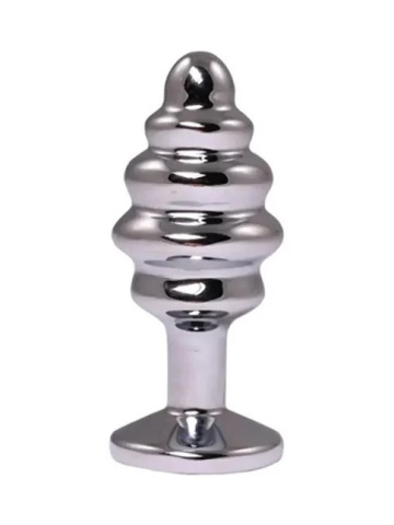 Metalni analni plug Rebrasti Beli | Veličina S - Img 2