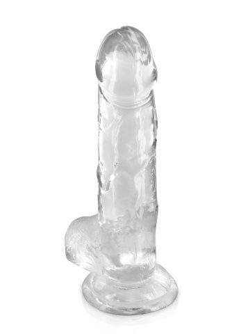 Prozirni dildo sa testisima | Pure Jelly Clear 20 cm - Img 3