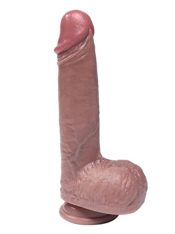 Silikonski dildo sa kožicom i testisima | Dildo with movable skin 22 cm - Img 8