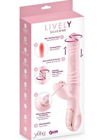 Silikonski vibrator sa šest funkcija 6u1 | Yoba Lively