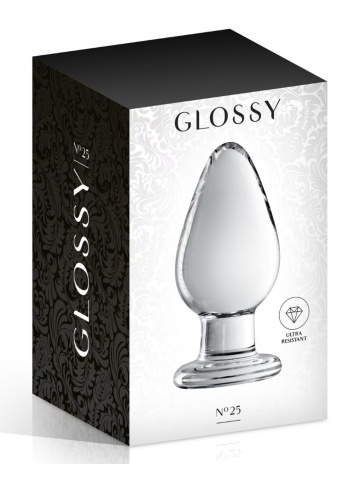 Stakleni analni plug | Glossy 25 Clear
