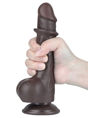 Crni realistični dildo | Sliding Skin 19 cm - Img 5