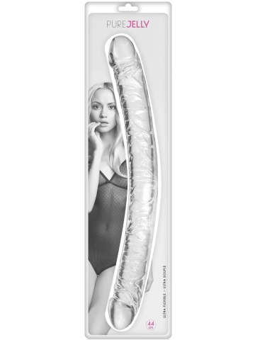 Dupli dildo | Crystal Clear 44 cm