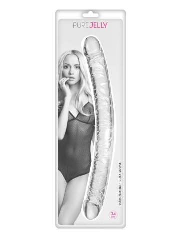 Mekani dupli prozirni dildo | Pure Jelly Clear 34 cm
