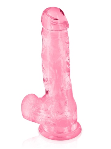 Mekani prozirni dildo | Pure Jelly Pink 17.5 cm - Img 4