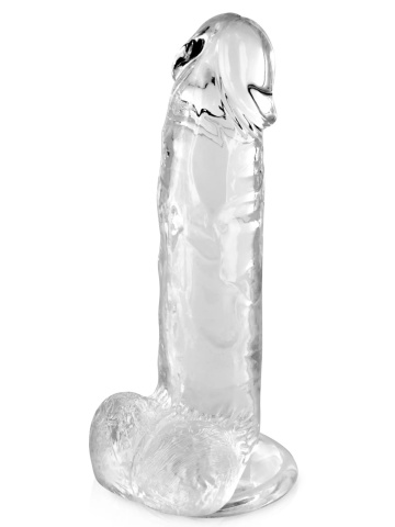 Prozirni dildo sa testisima | Pure Jelly Clear 20 cm - Img 4