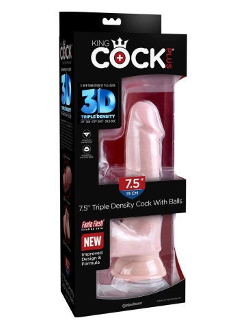 Realistični dildo sa testisima | 3D King Cock Dildo 19 cm