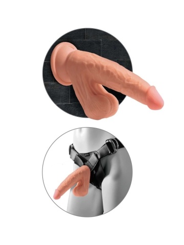 Realističnim dildo testisima i vakuum bazom | 3D King Cock Dildo 20 cm - Img 6
