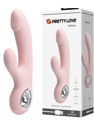 Silikonski USB zeka vibrator | Selene Rabbit Pink