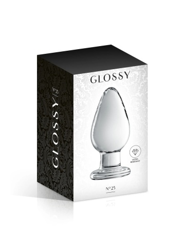 Stakleni analni plug | Glossy 25 Clear
