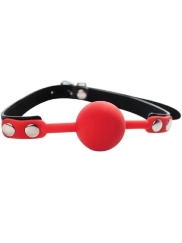 Crvena silikonska kugla za usta | Red Silicone Ball Gag - Img 3