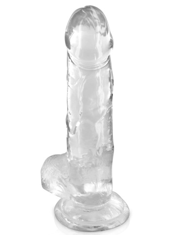 Prozirni dildo sa testisima | Pure Jelly Clear 20 cm - Img 5