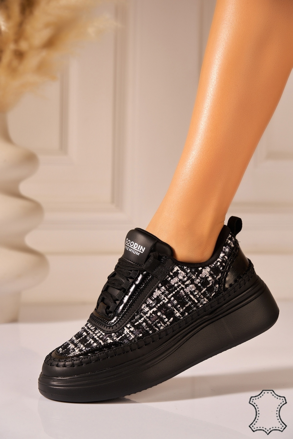 Adidasi Piele Naturala Negri Tarely