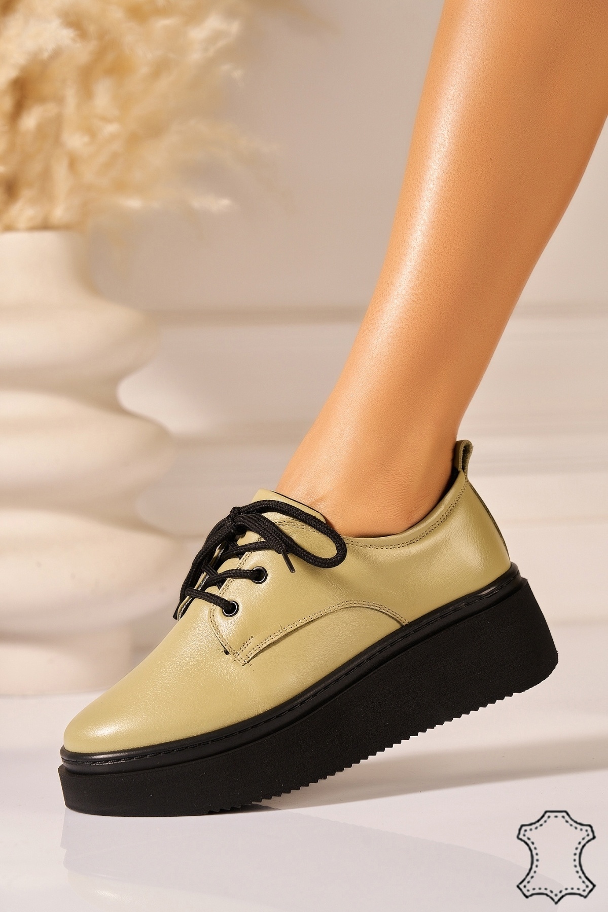 Adidasi Piele Naturala Verzi Arwen