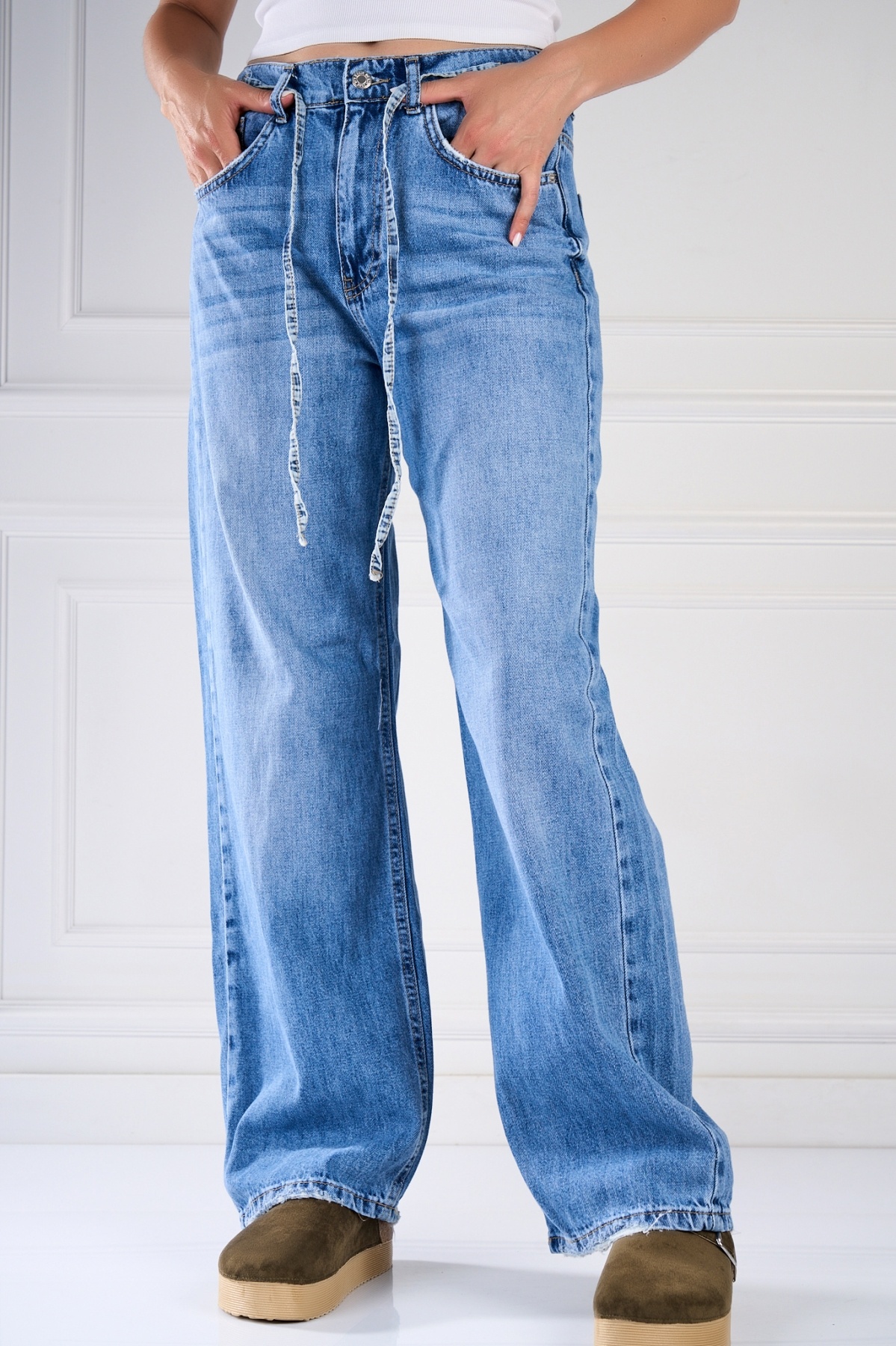 Blugi Regular Fit Albastri Vanaja