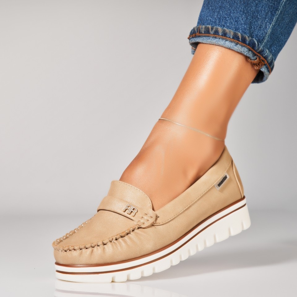 Pantofi dama casual Kaki din Piele Ecologica Aryan