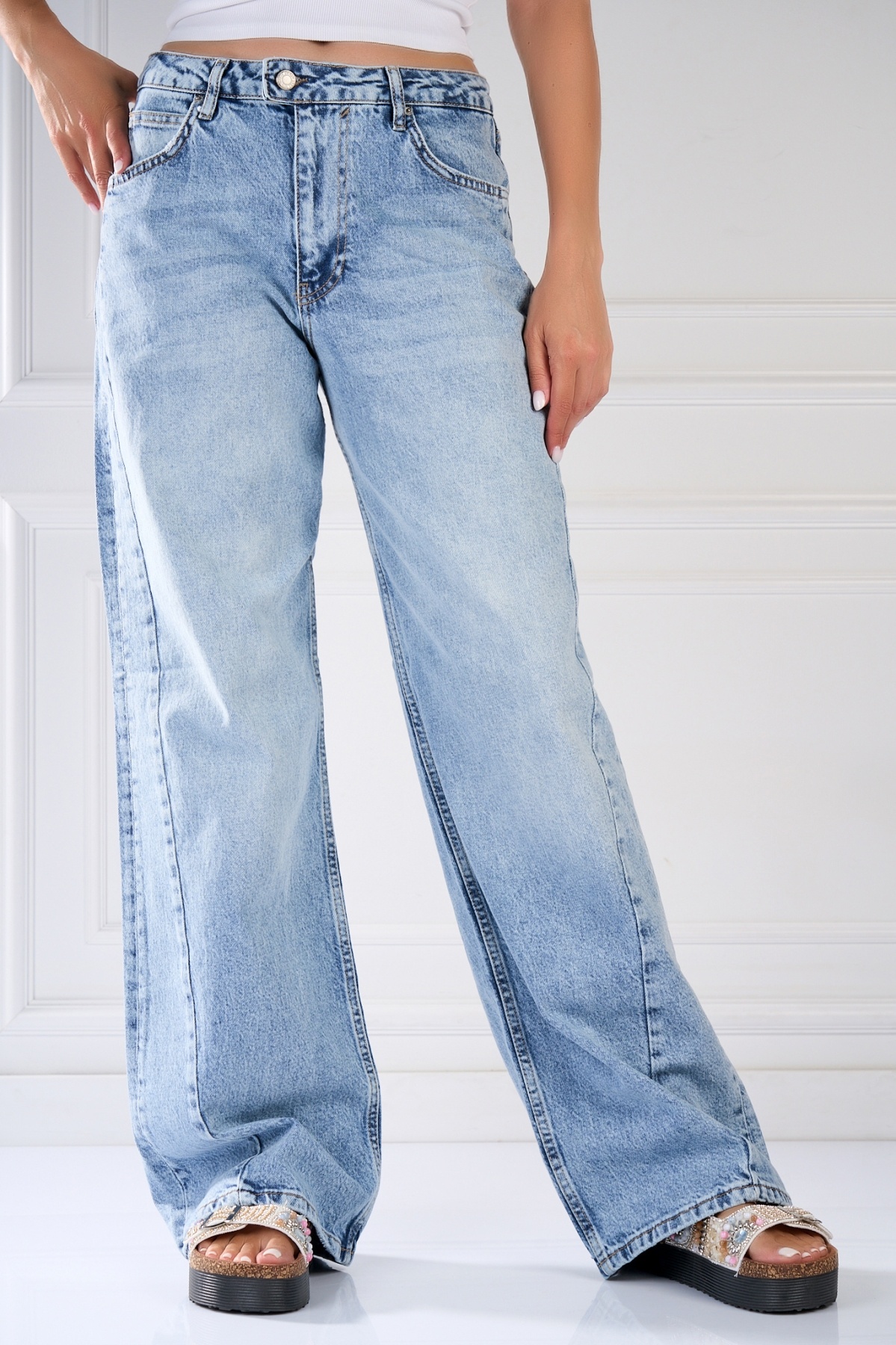 Blugi Damă Oversize Albastri Udaya