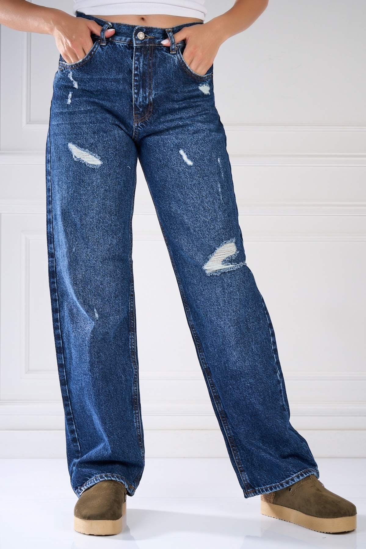 Blugi Regular Fit Bleumarin Raaka