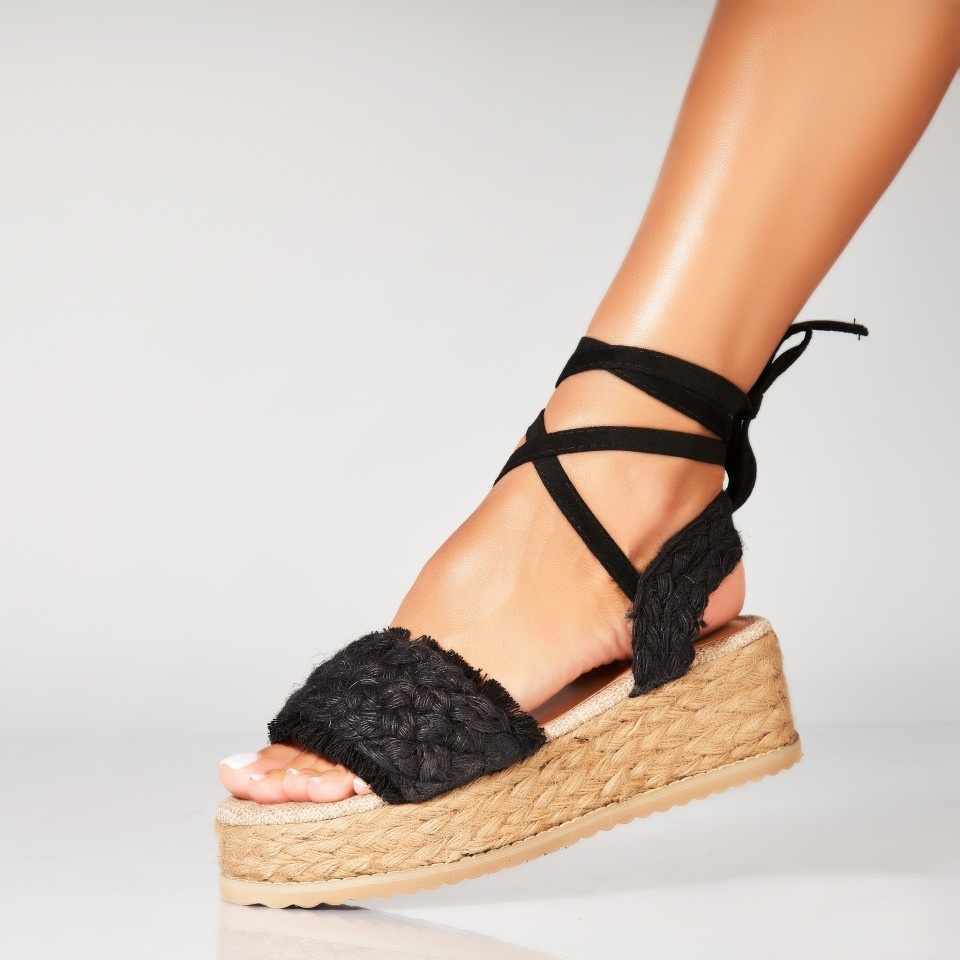 Espadrile dama Negre din Textil Miura