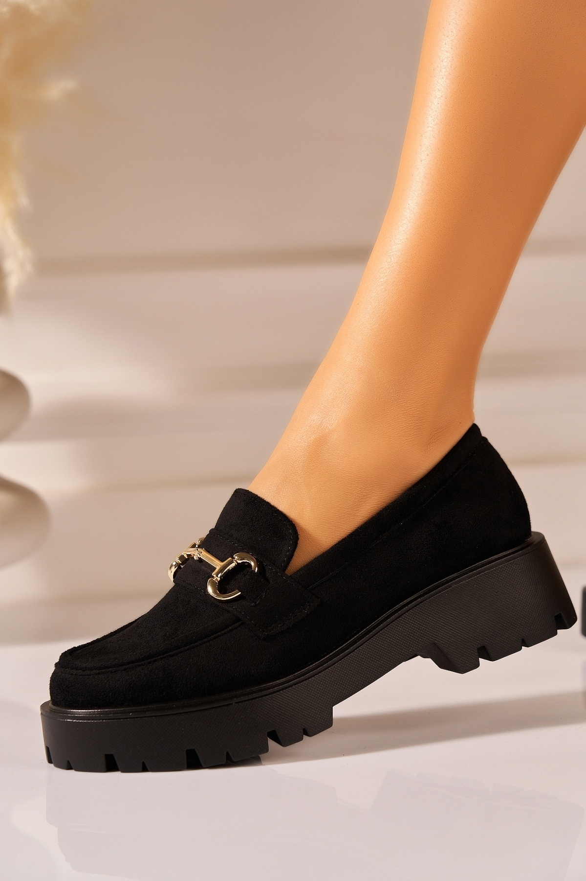 Loafers Dama Piele Ecologica Intoarsa Negri Ezeqy