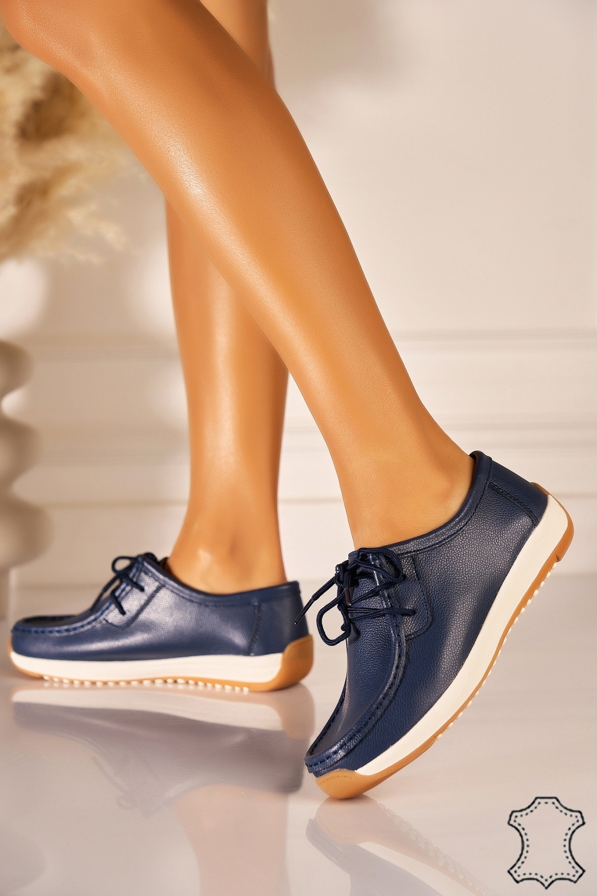 Mocasini dama Piele Naturala Bleumarin Haisley