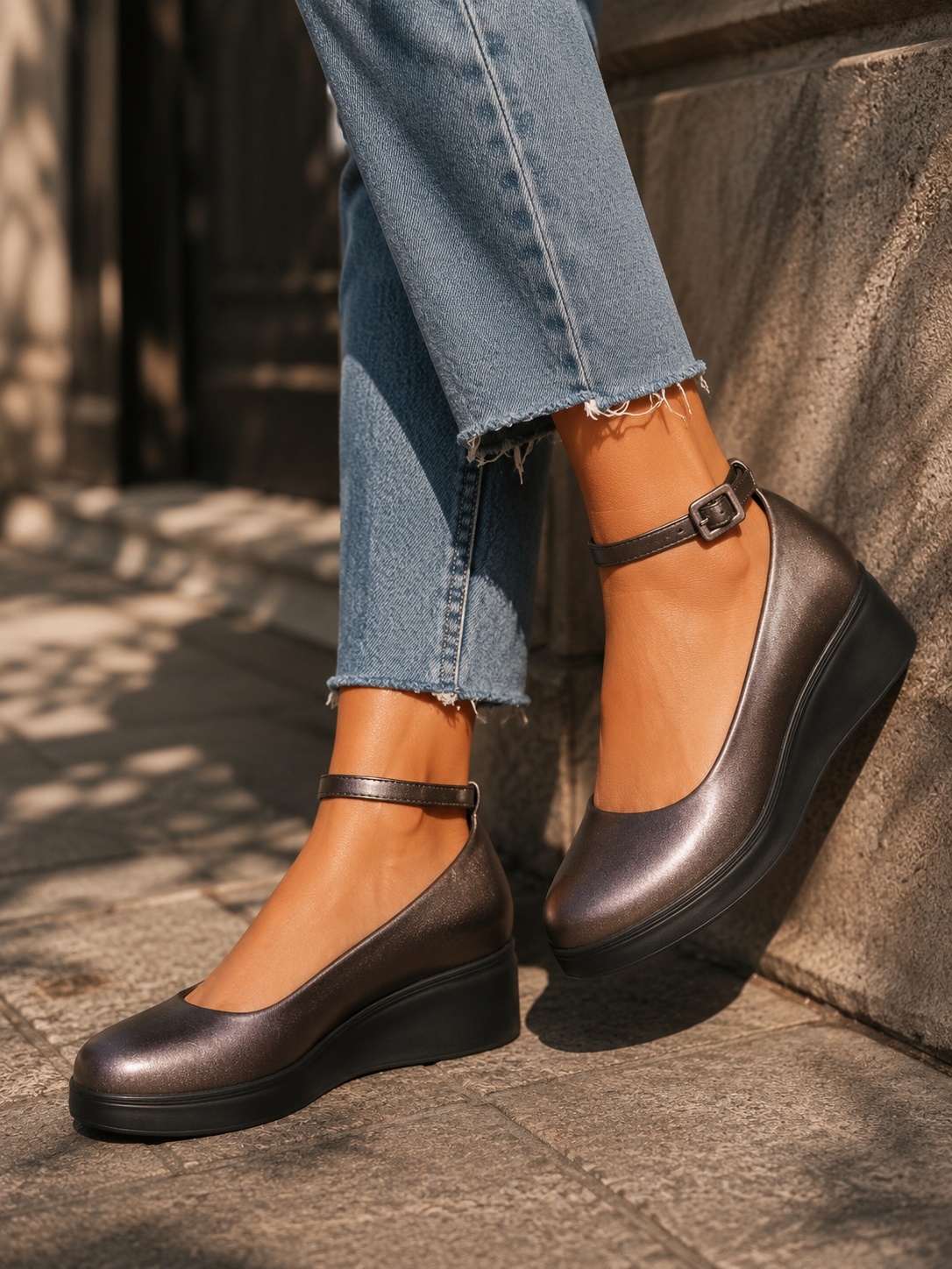 Pantofi dama casual Bronz din Piele Ecologica Tamara