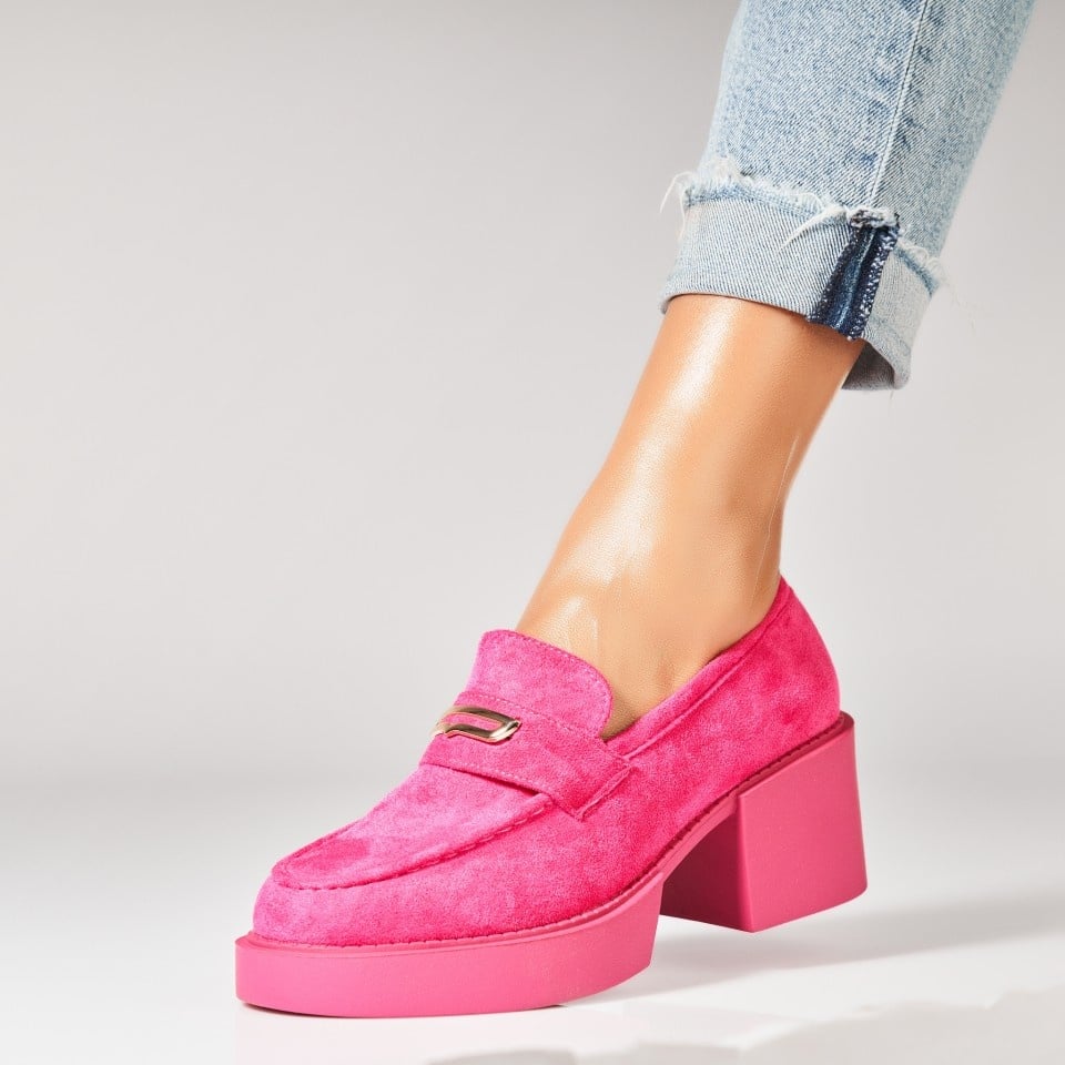 Pantofi dama casual Fucsia din Piele Ecologica Intoarsa Sargun