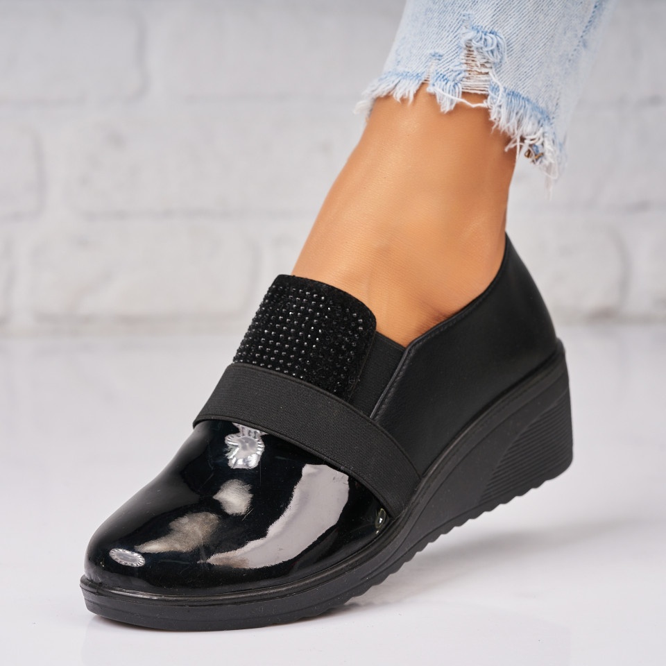 Pantofi dama casual Negri din Piele Ecologica Daizy