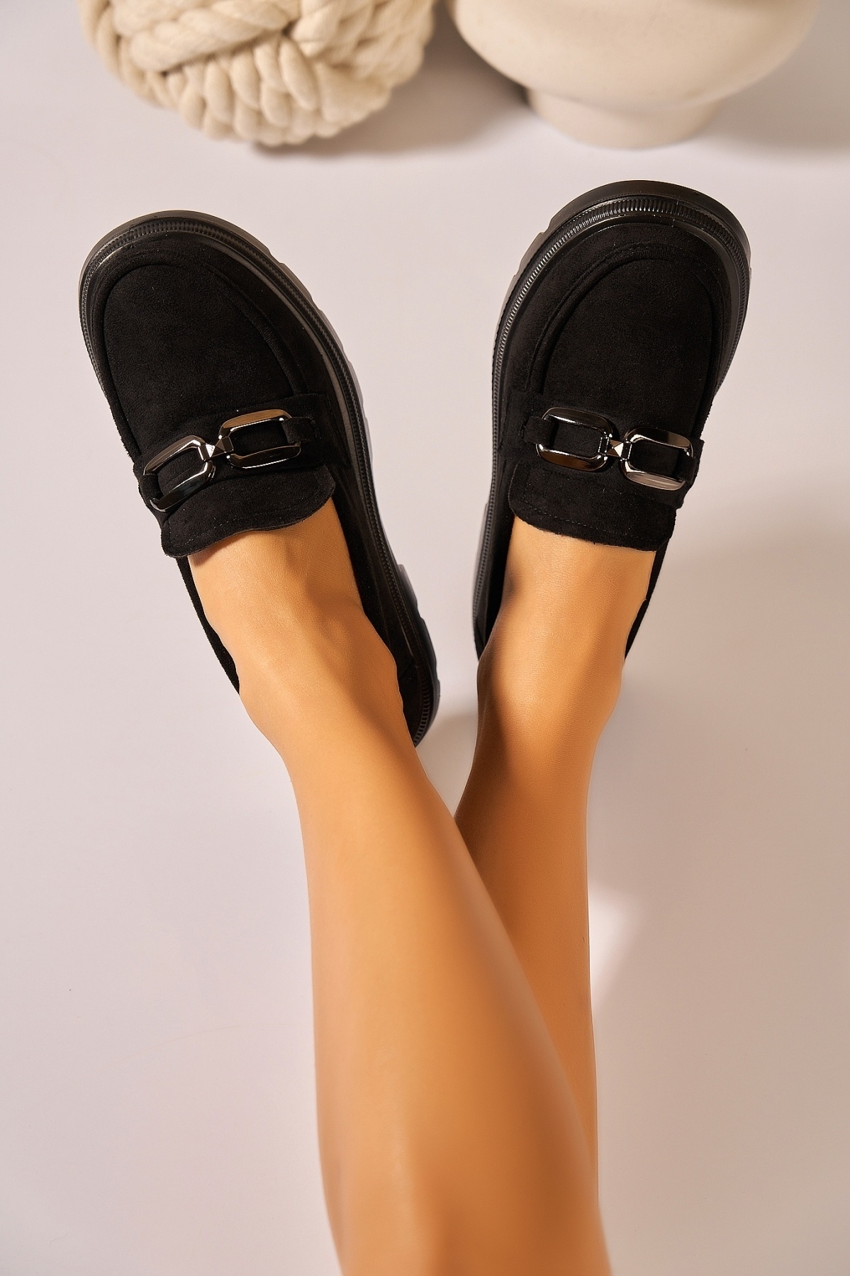 Pantofi dama casual Negri din Piele Ecologica Intoarsa Hyui2
