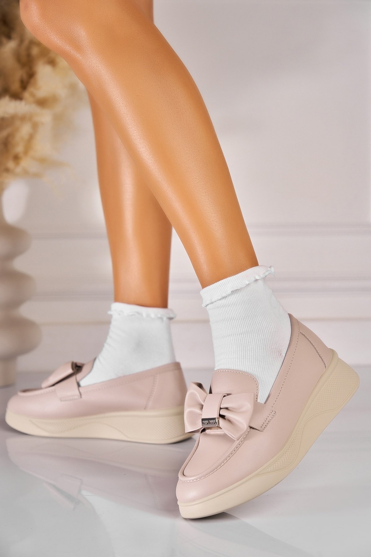 Pantofi dama casual Nude din Piele Ecologica Nahlia