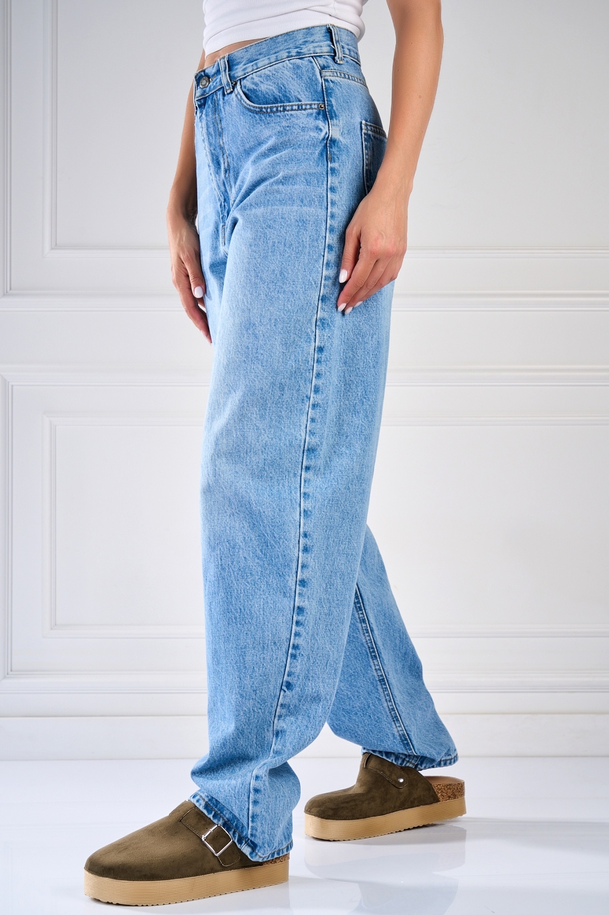 Blugi Damă Oversize Albastri Vaysa