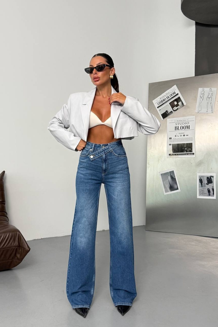 Blugi Regular Fit Albastri Jazveen