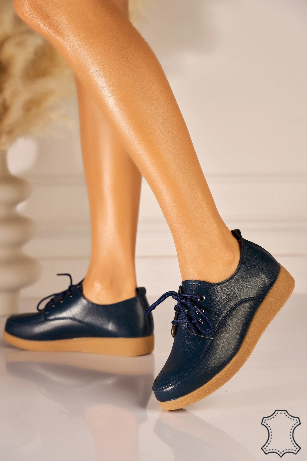 Mocasini dama Piele Naturala Bleumarin Adelyn