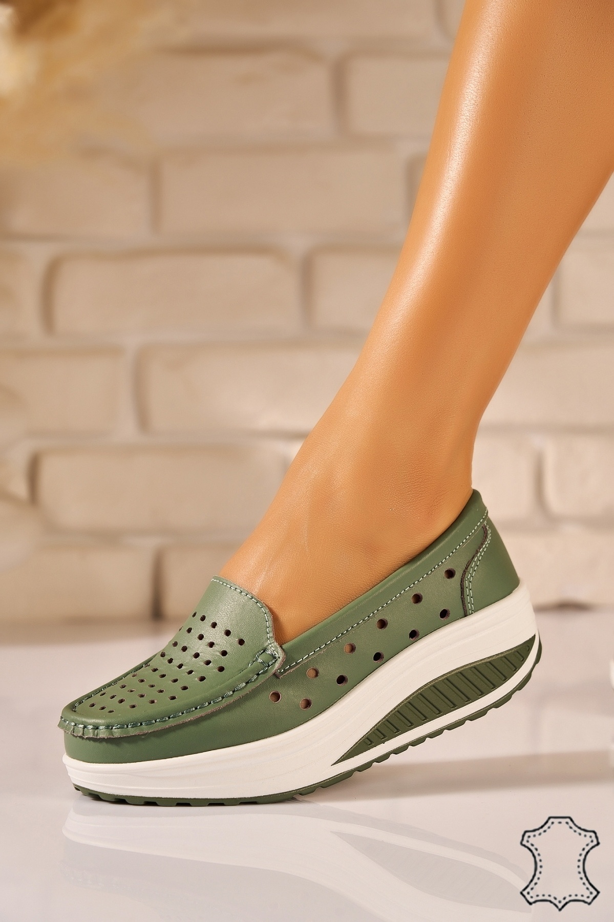 Mocasini dama Piele Naturala Turcoaz Anzal