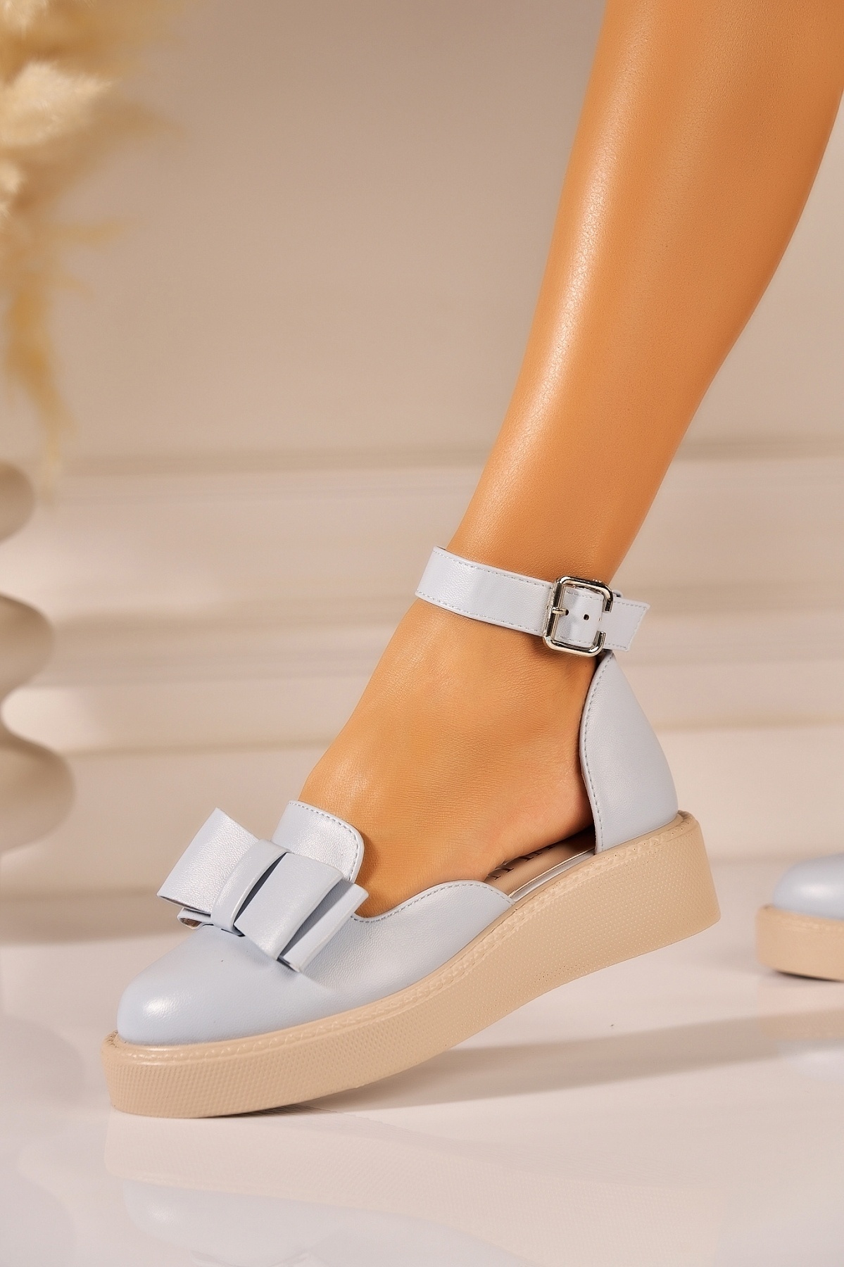 Pantofi dama casual Albastri din Piele Ecologica Sonia