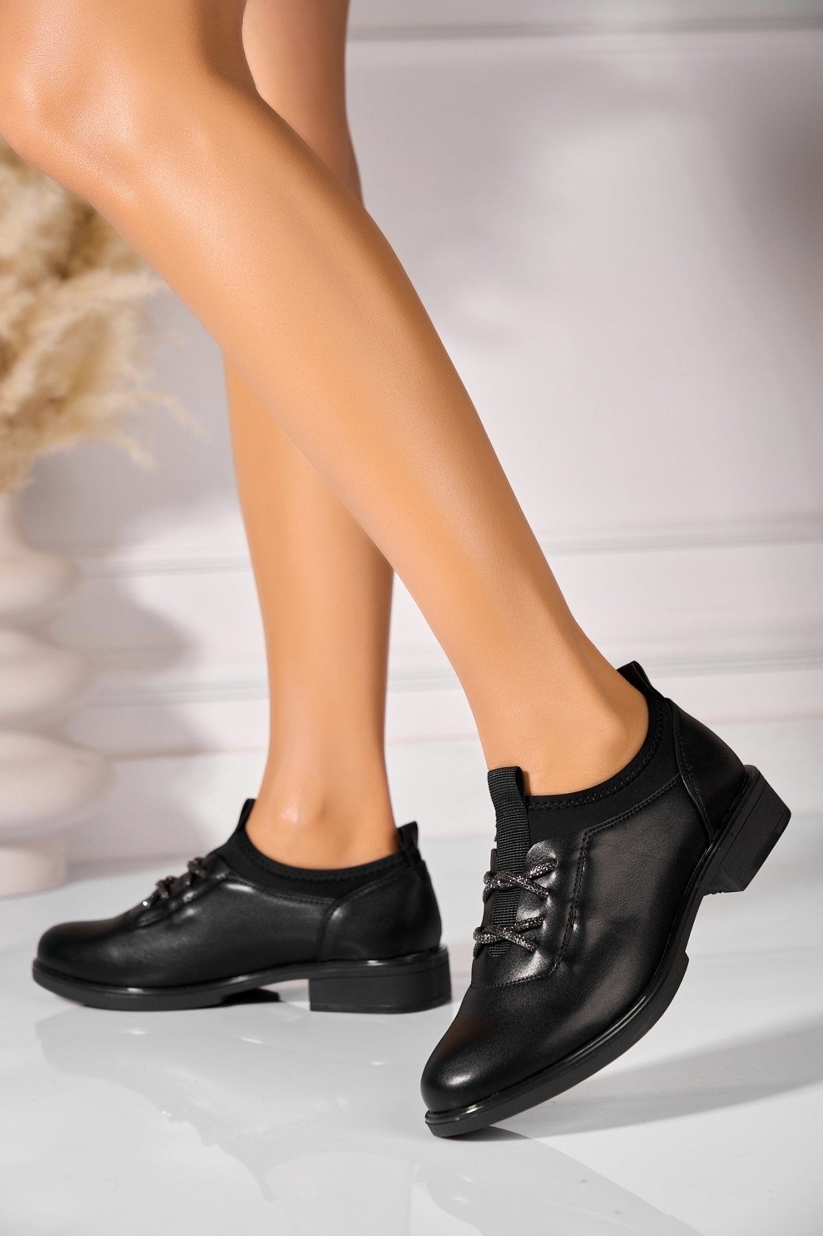 Pantofi dama casual Negri din Piele Ecologica Dalice