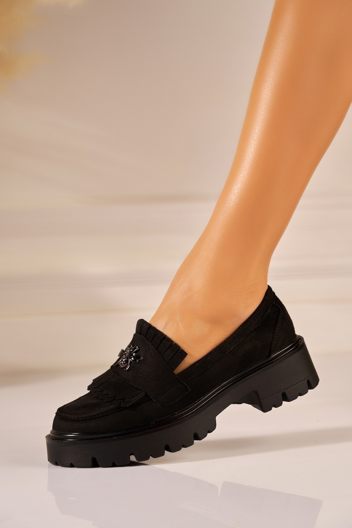 Loafers Dama Piele Ecologica Intoarsa Negri Nashya2