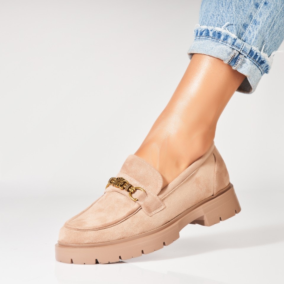 Pantofi dama casual Kaki din Piele Ecologica Intoarsa Nandhi2