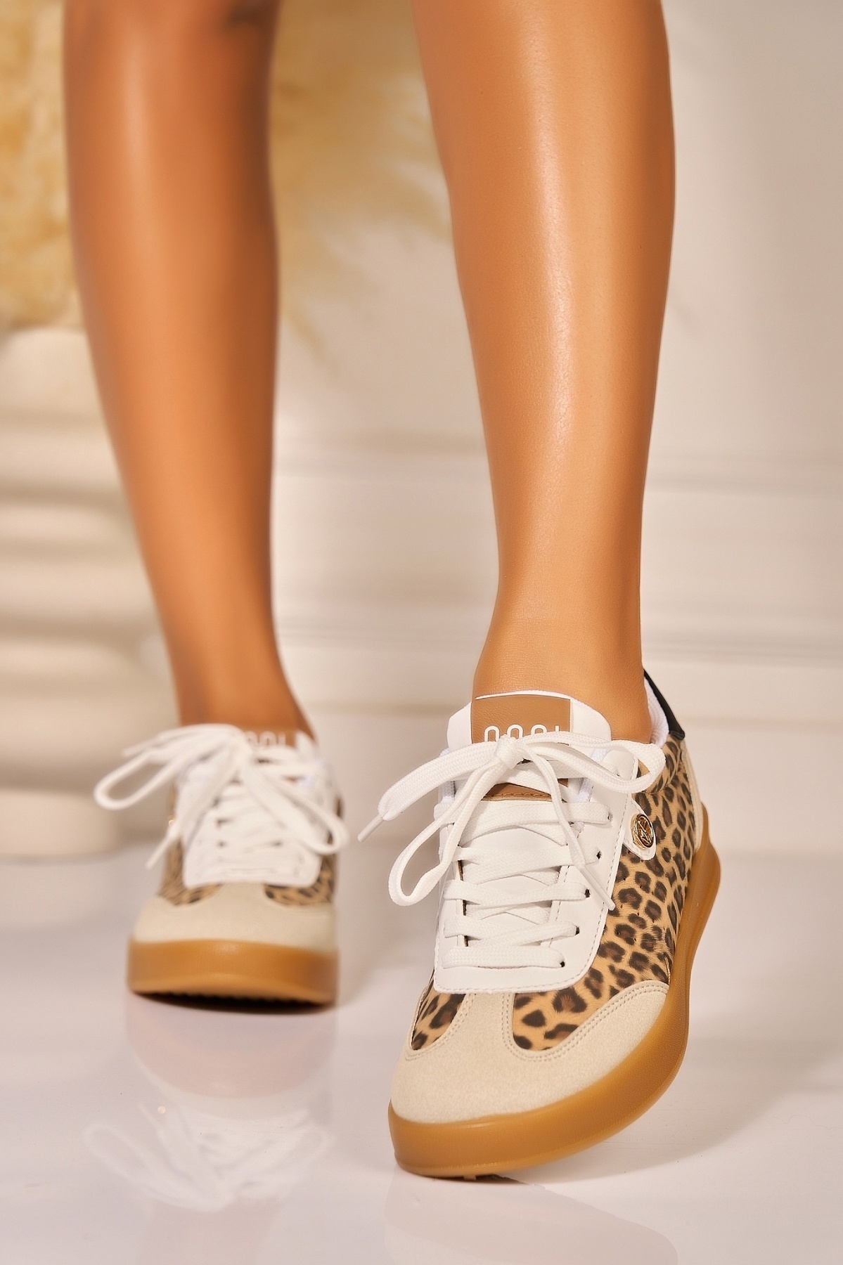 Adidași de damă Animal Print din Piele Ecologica Intoarsa Romey