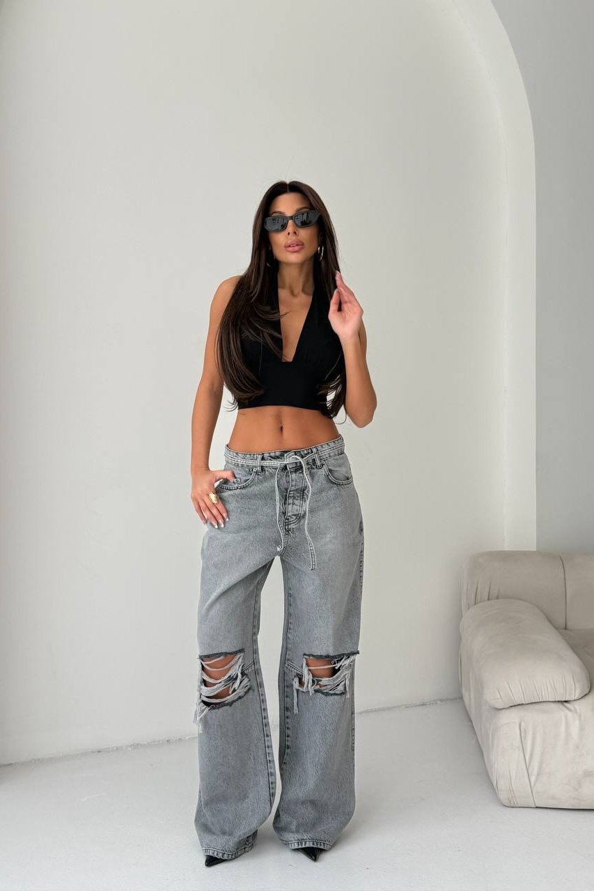 Blugi Damă Oversize Gri Aralys