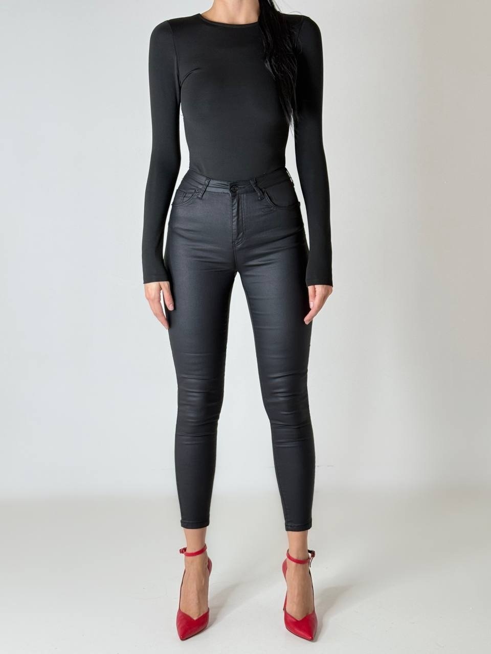 Blugi Damă Skinny Fit Negru Lacarino