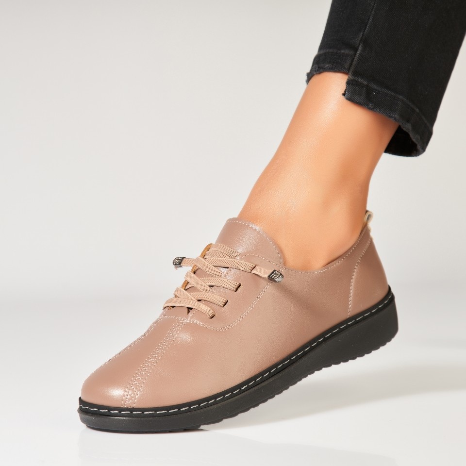 Pantofi dama casual Camel din Piele Ecologica Emmere