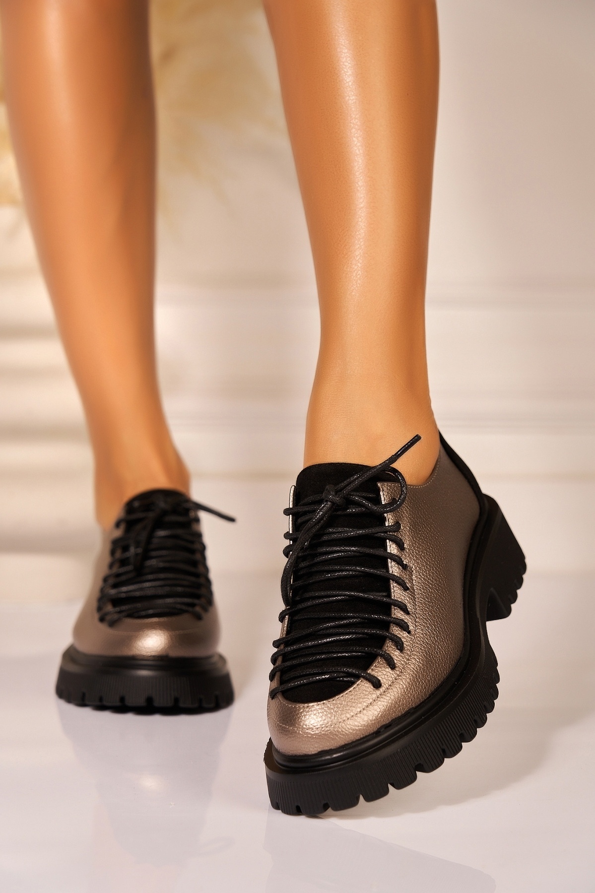 Pantofi dama casual Gri din Piele Ecologica Fareha