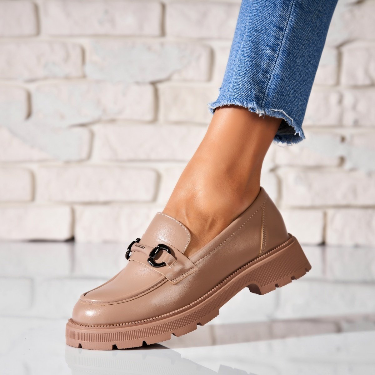 Pantofi dama casual Kaki din Piele Ecologica Erina